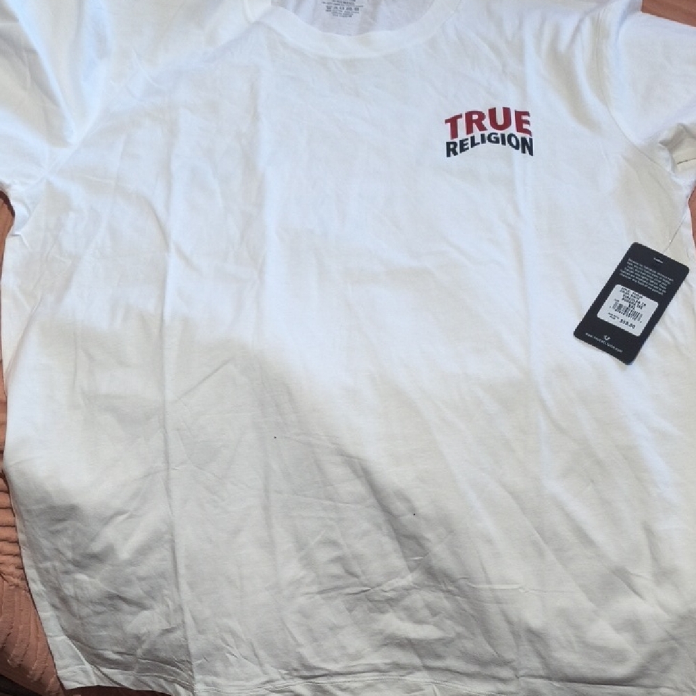 True Religion White Short Sleeve Tee Classic Design
